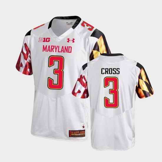 Men Maryland Terrapins Nick Cross College Football White Game Jersey